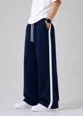 Blue Side Stripe Wide Leg Trouser