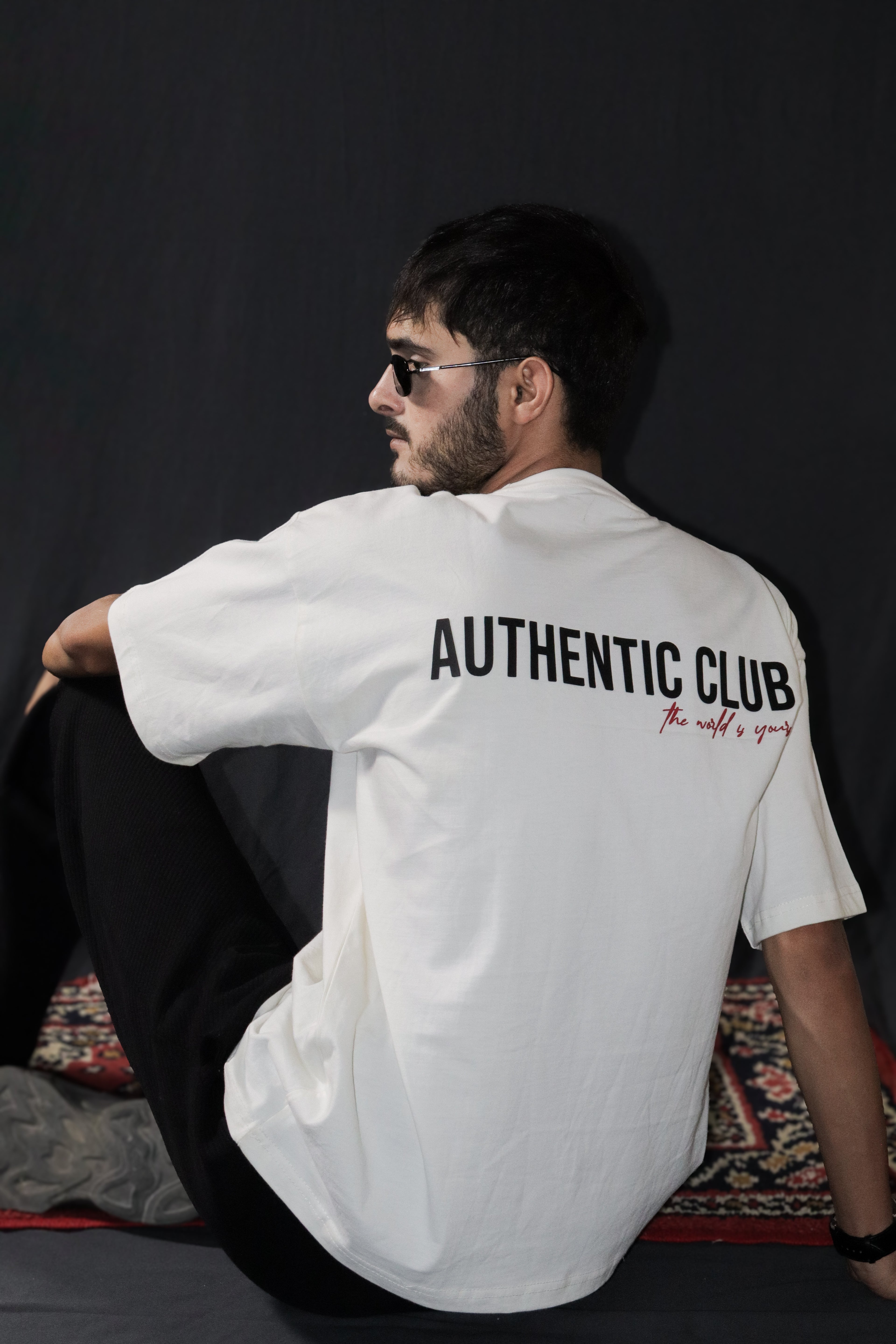 White Authentic Tee (drop sholder fit)