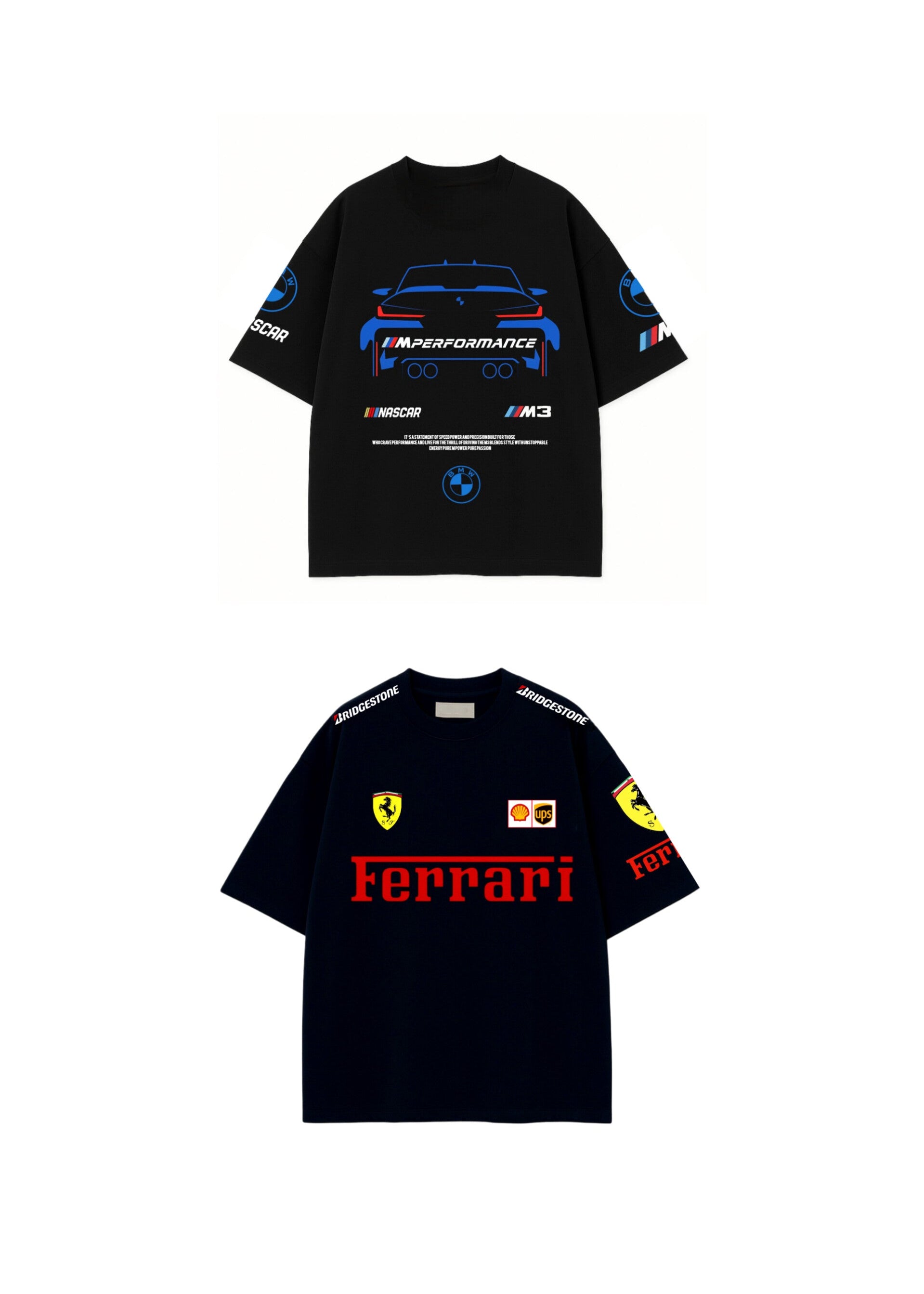 2 Pack Of Tees BMW + FERRARI