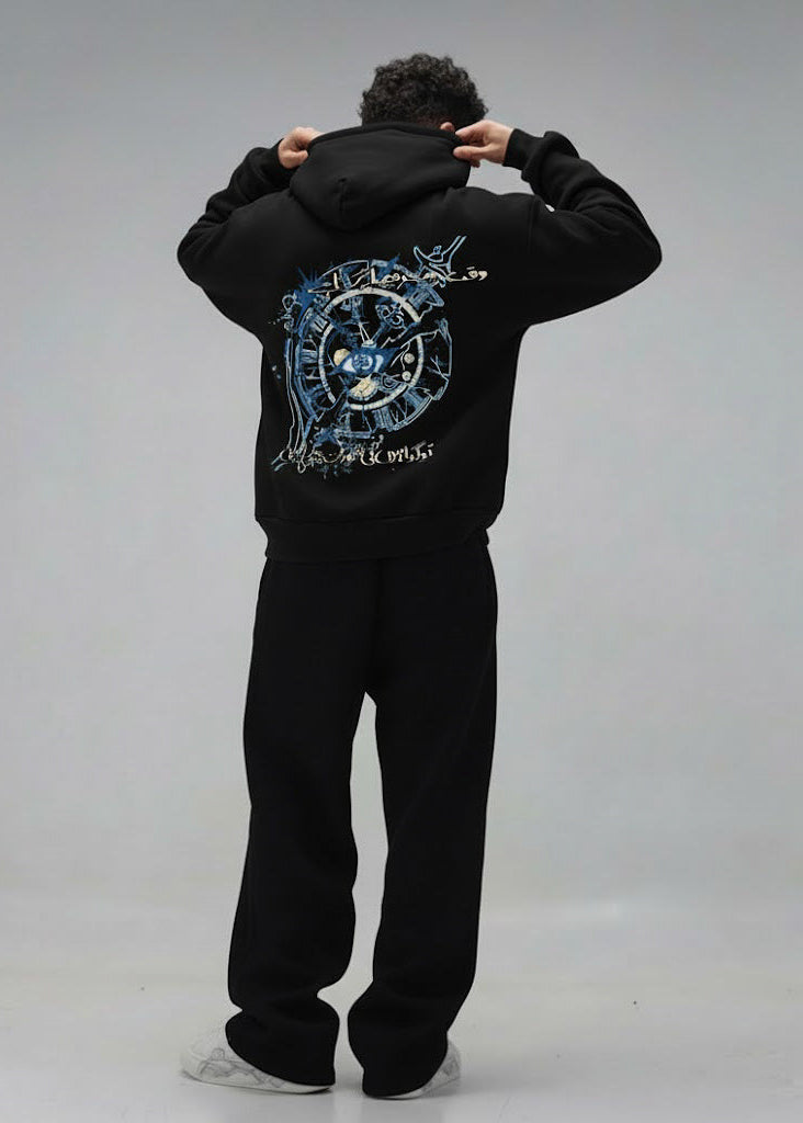 Lost in Time Black Hoodie