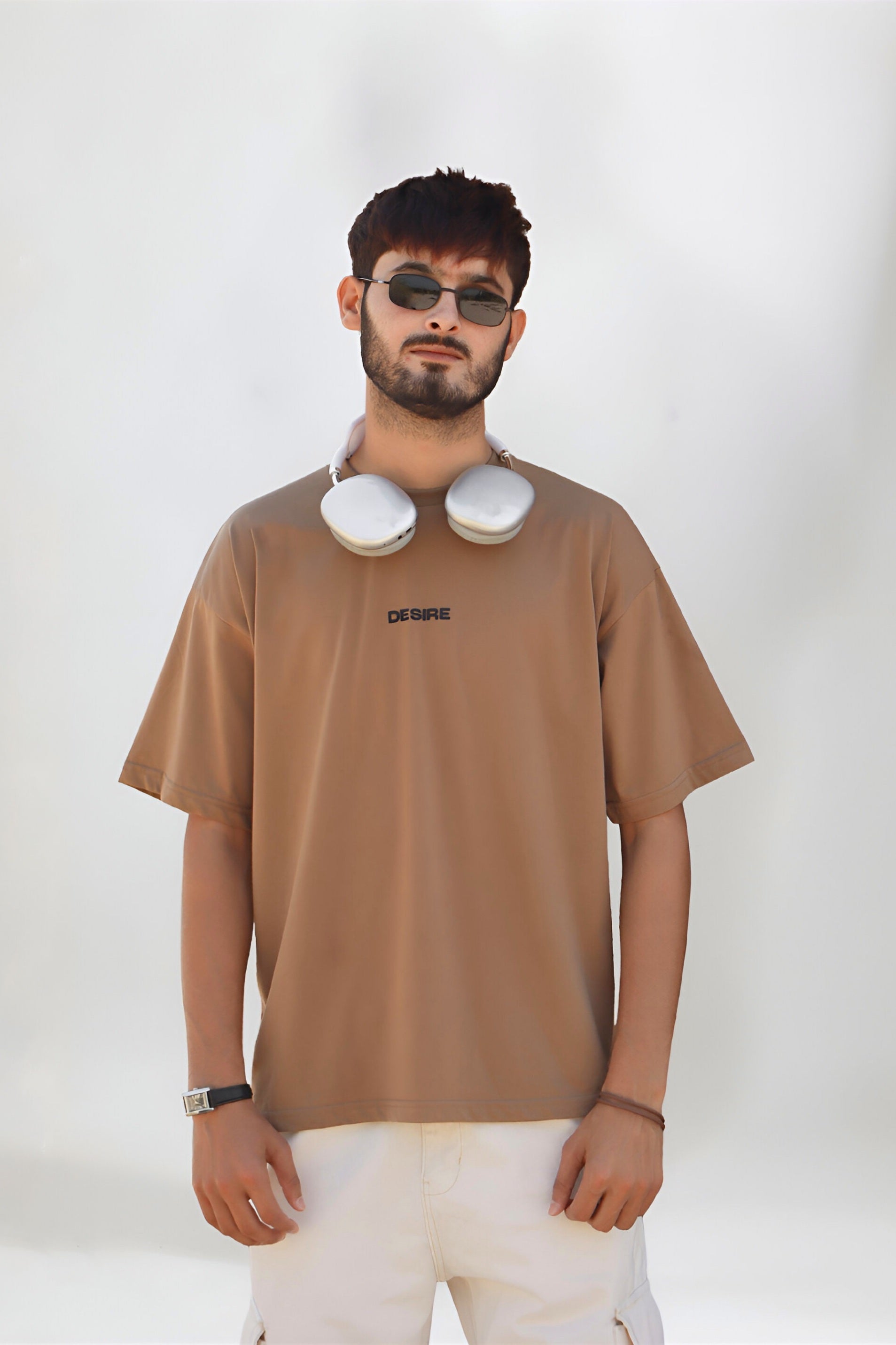Sand Brown Oversize Tee