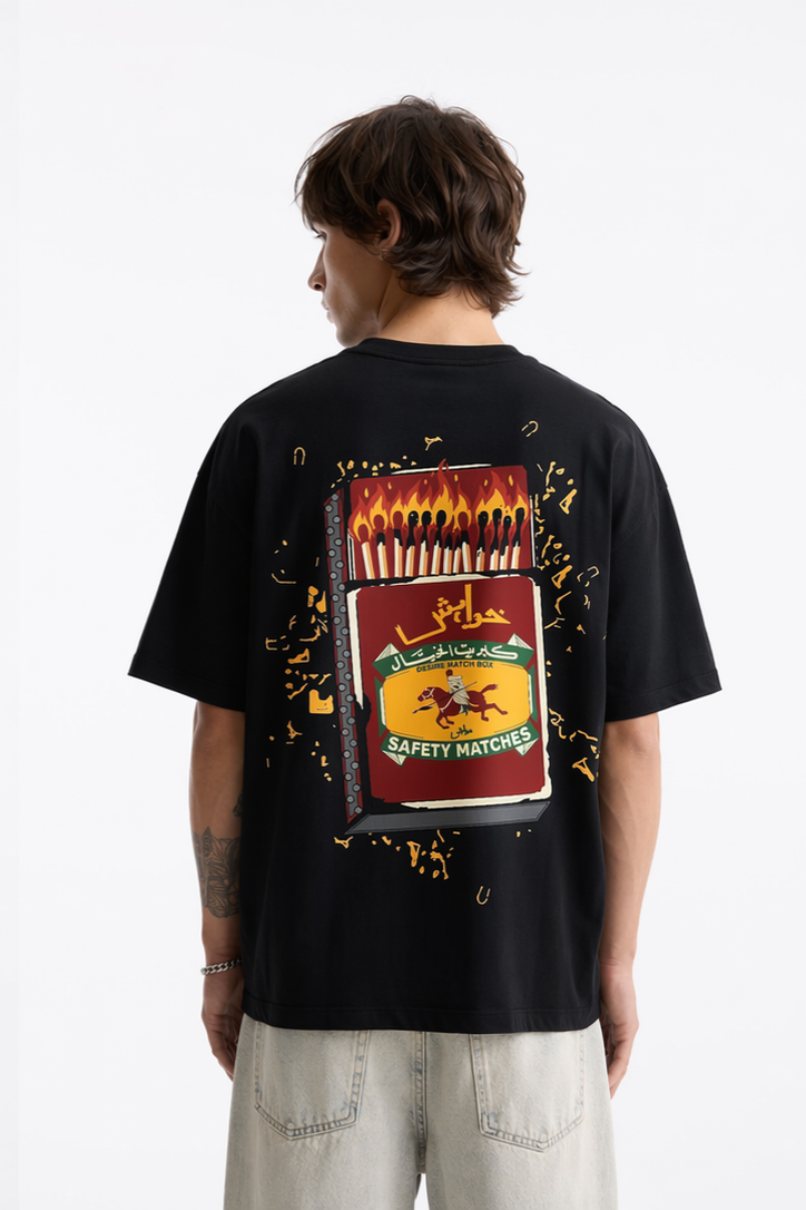 Black Chingari Drop Tee "چنگاری"