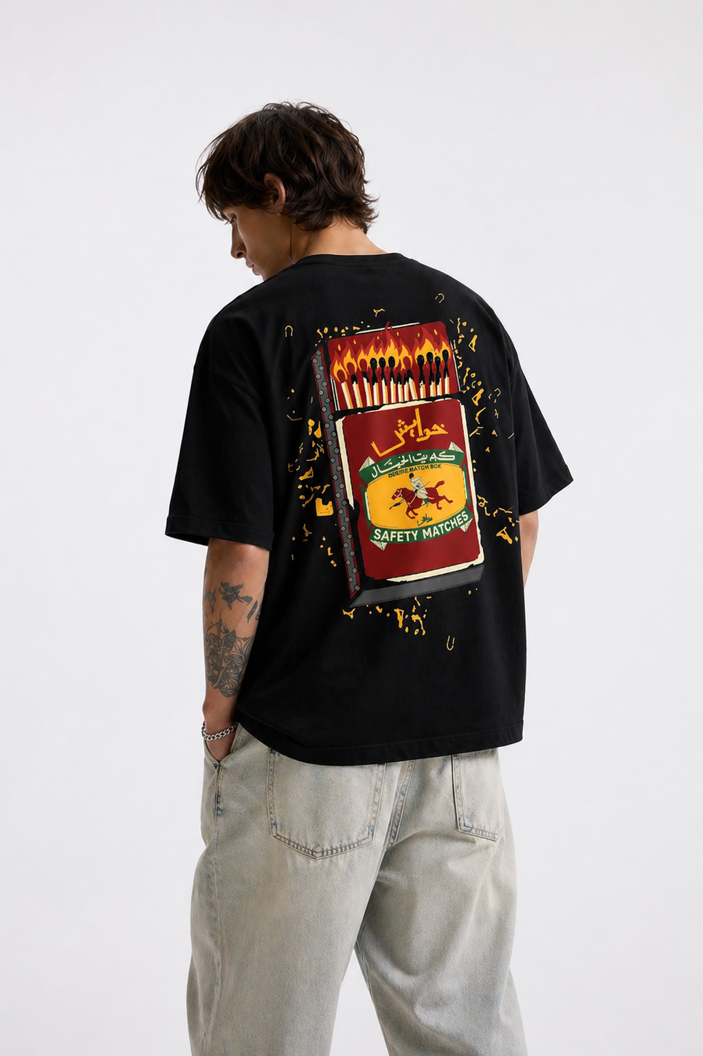 Black Chingari Drop Tee "چنگاری"
