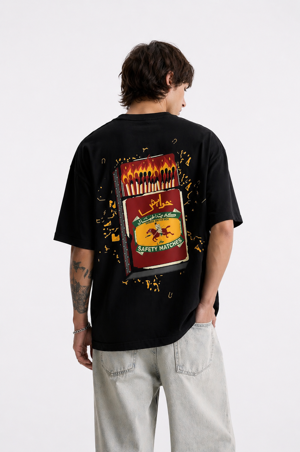 Black Chingari Drop Tee "چنگاری"