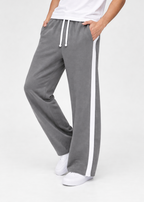 Grey Side Stripe Wide Leg Trouser