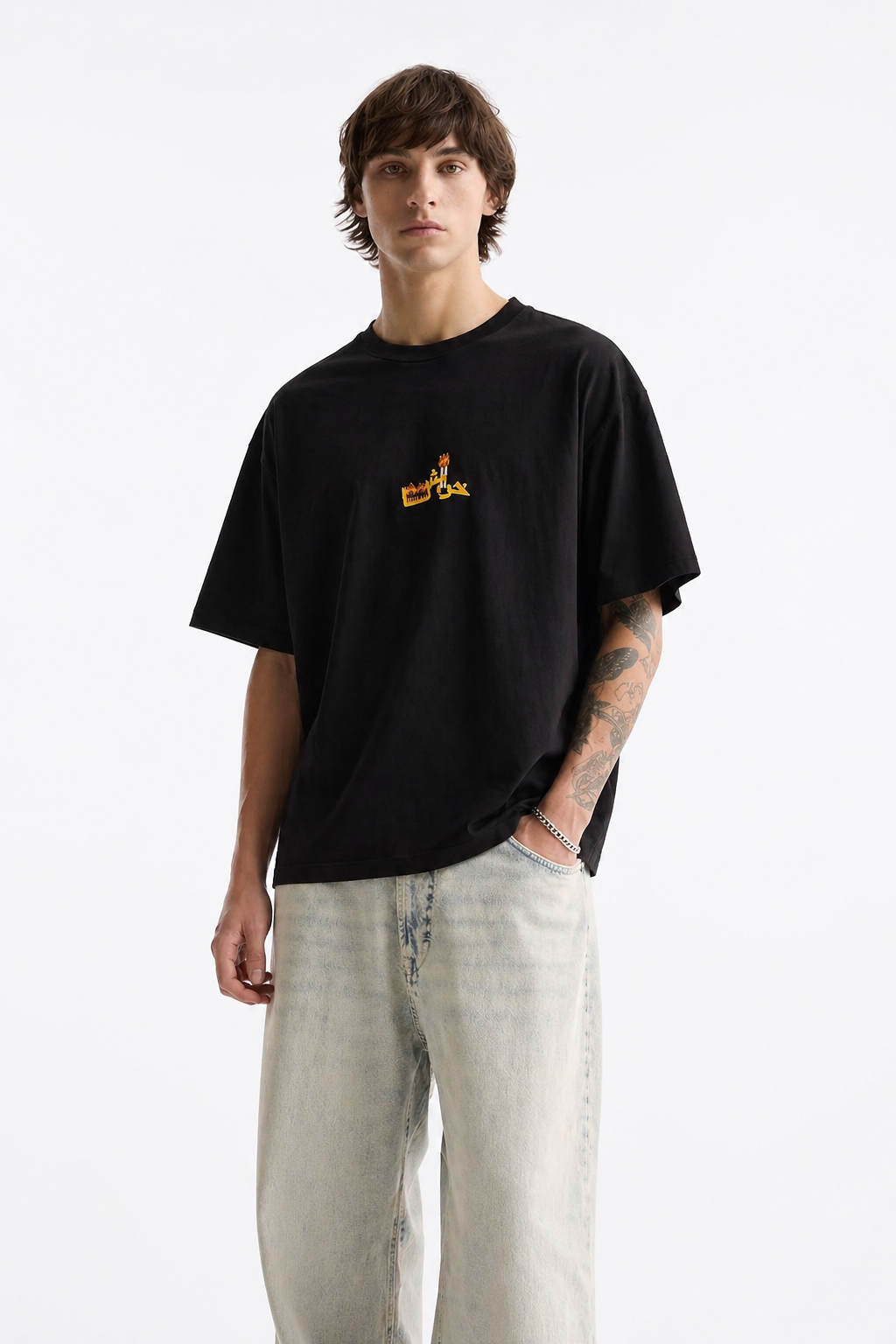 Black Chingari Drop Tee "چنگاری"
