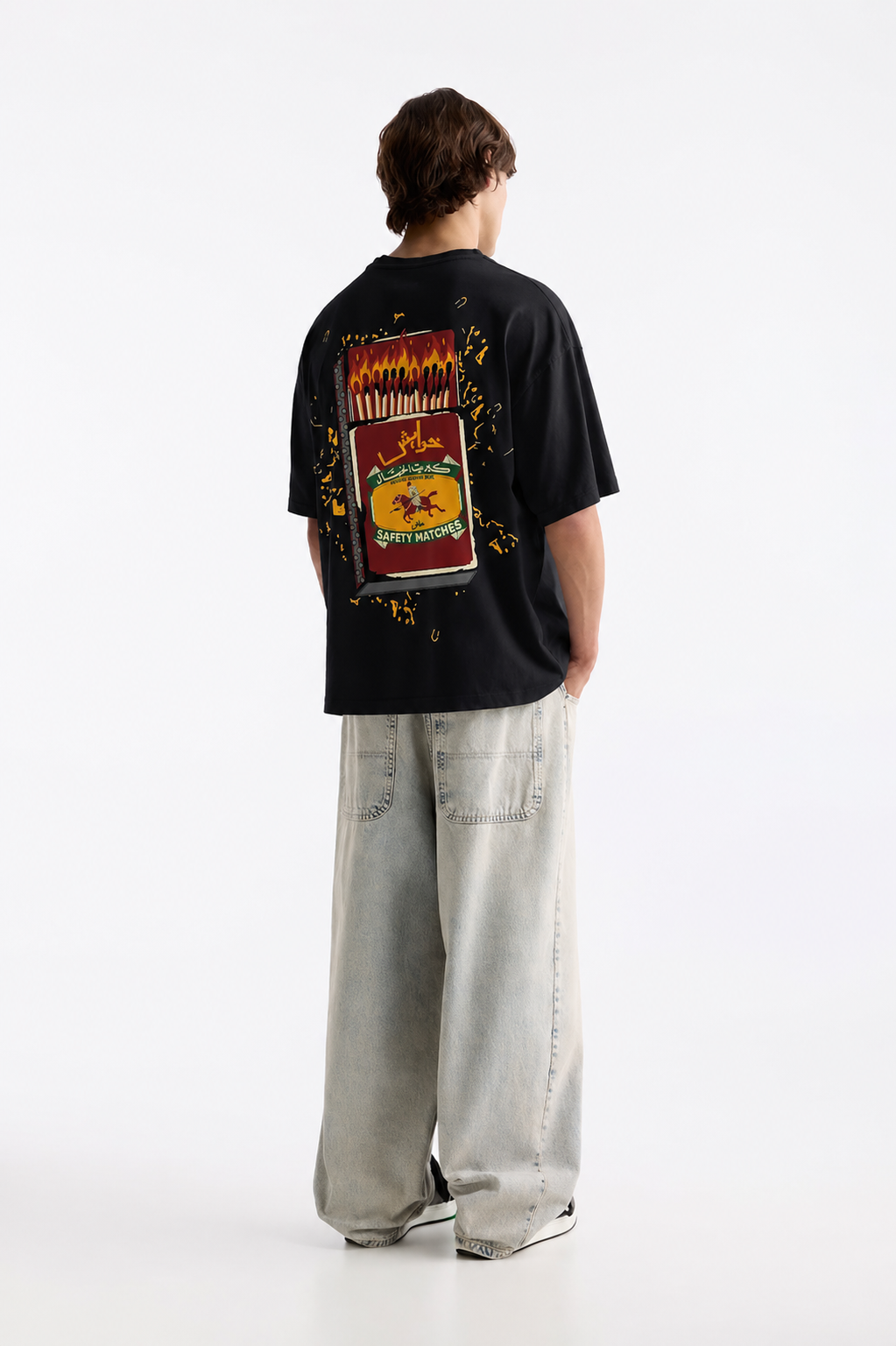 Black Chingari Drop Tee "چنگاری"