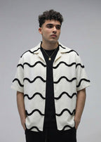 Urban Wave Embroidery Shirt