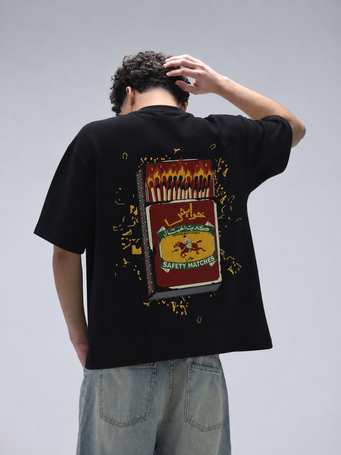 Black Chingari Drop Tee "چنگاری"