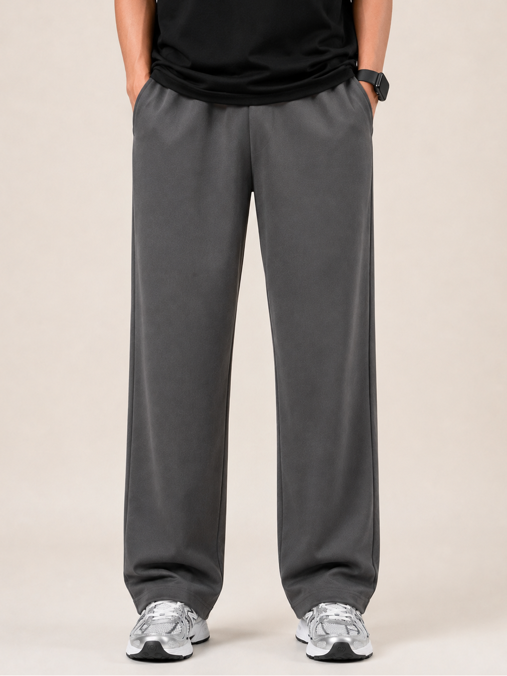 Grey Straight-Leg Baggy Trouser