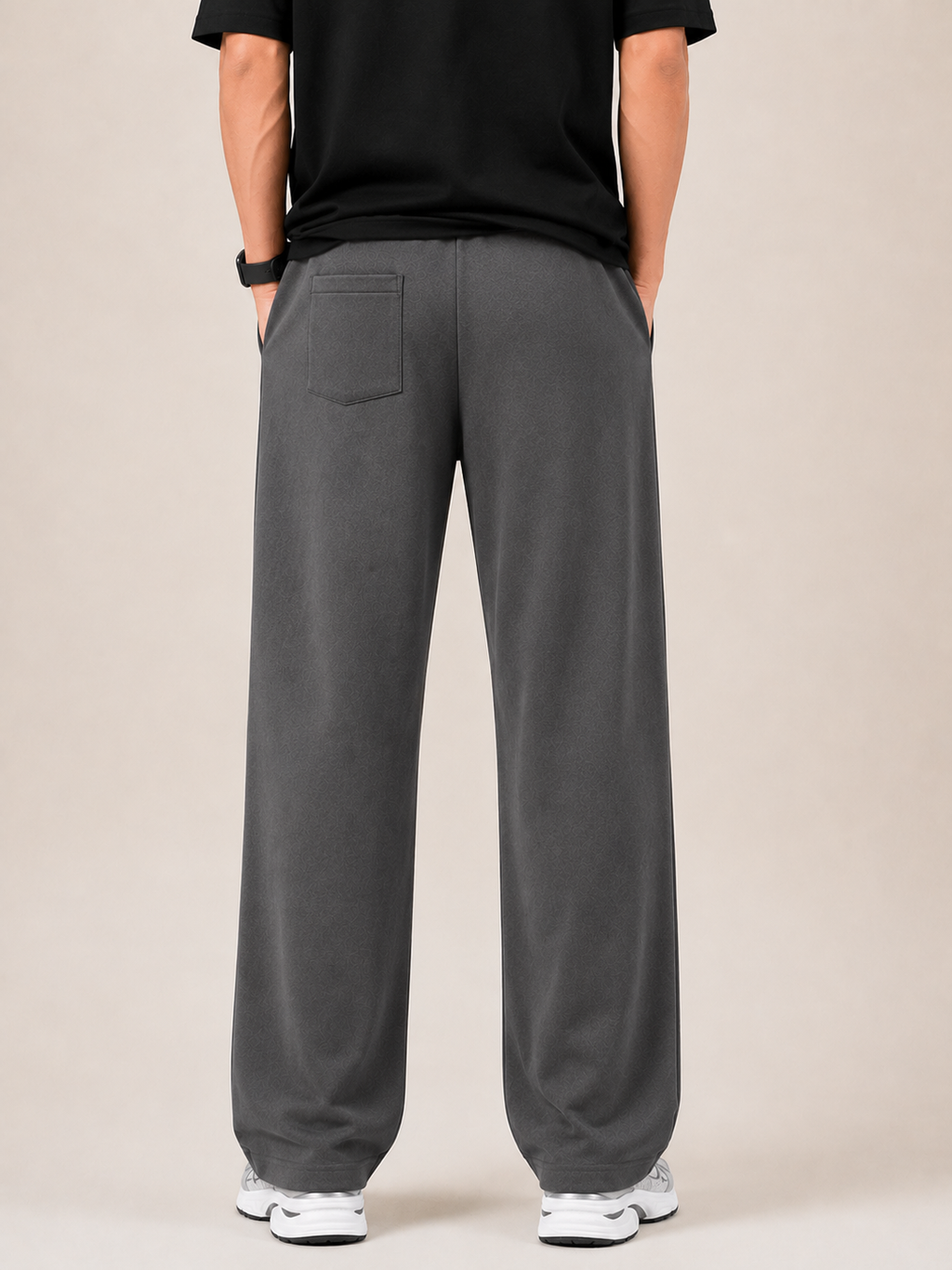 Grey Straight-Leg Baggy Trouser