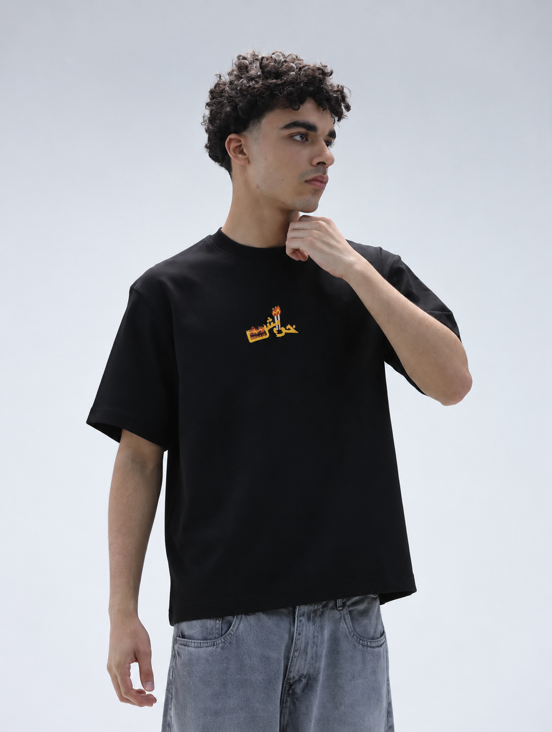Black Chingari Drop Tee "چنگاری"