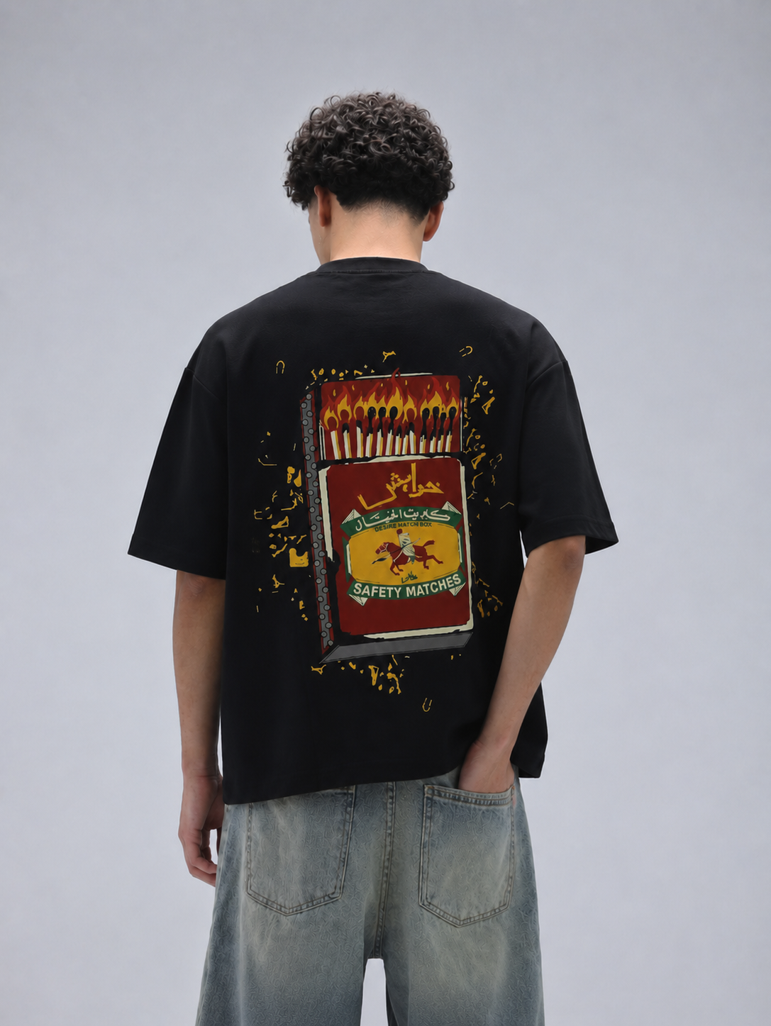 Black Chingari Drop Tee "چنگاری"