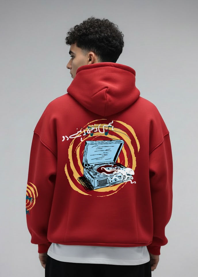 Record Aura Soundline Red Hoodie