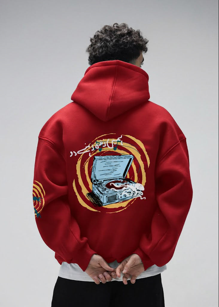 Record Aura Soundline Red Hoodie