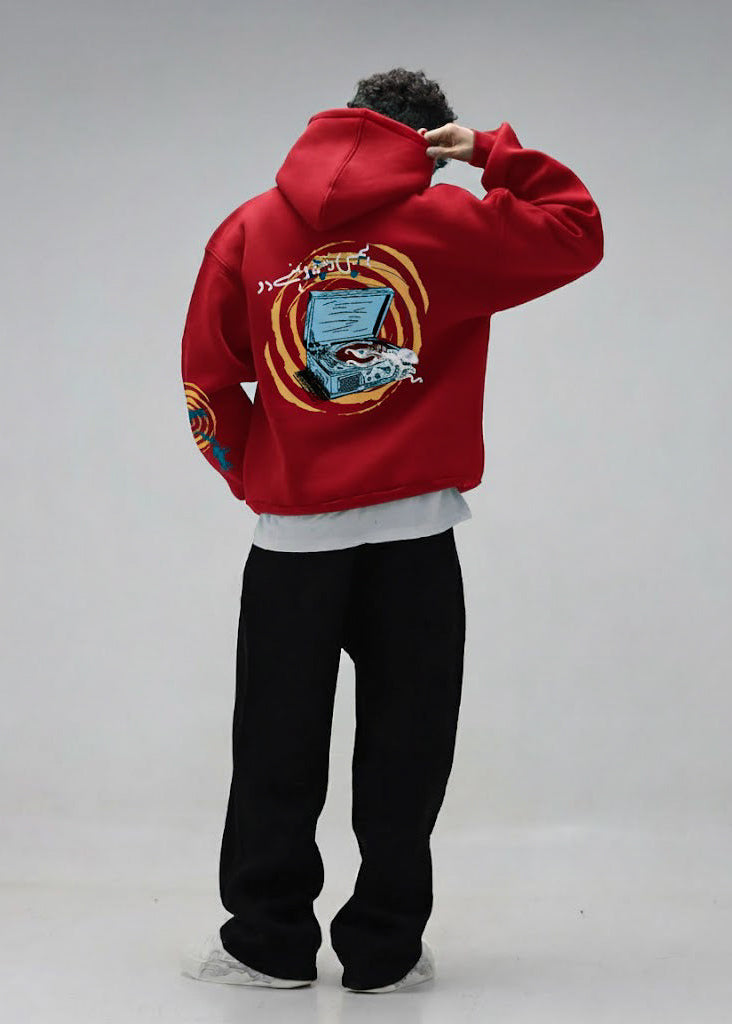 Record Aura Soundline Red Hoodie