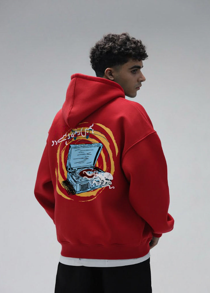 Record Aura Soundline Red Hoodie